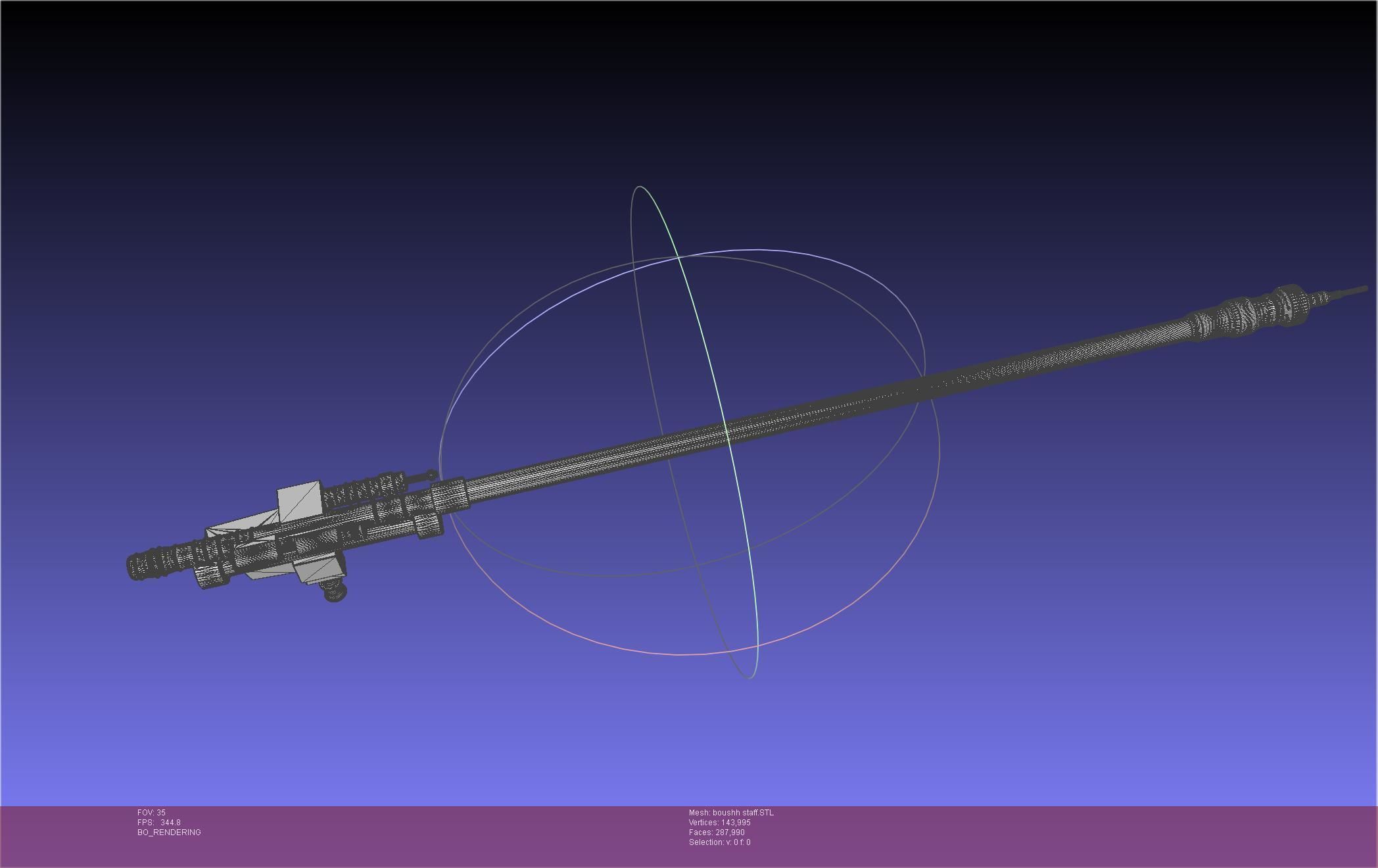 Star Wars Boushh Staff Basic Assembly 3D print model_62