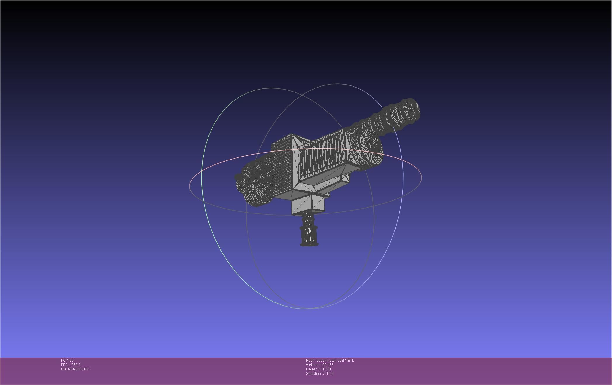 Star Wars Boushh Staff Basic Assembly 3D print model_100
