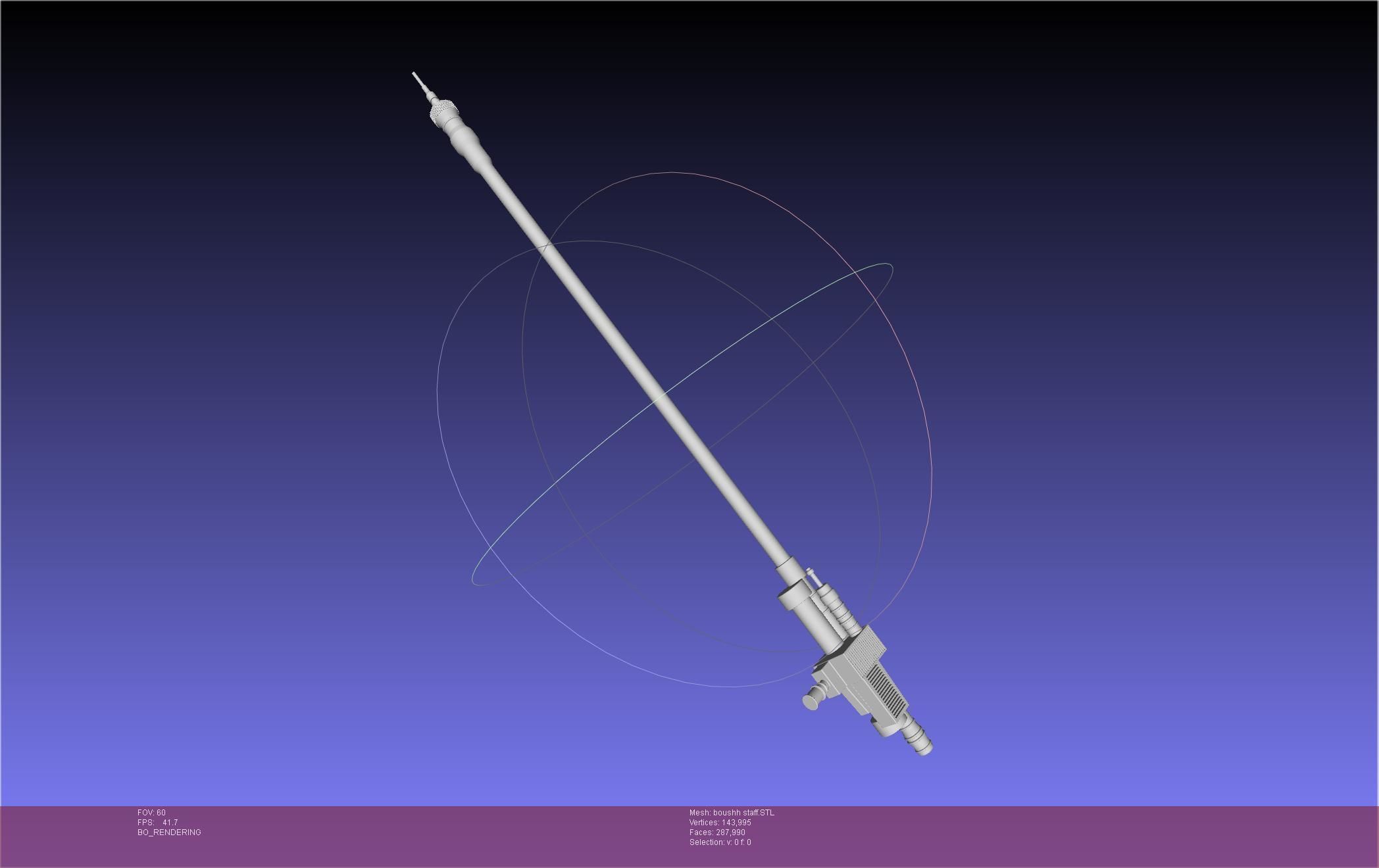 Star Wars Boushh Staff Basic Assembly 3D print model_4