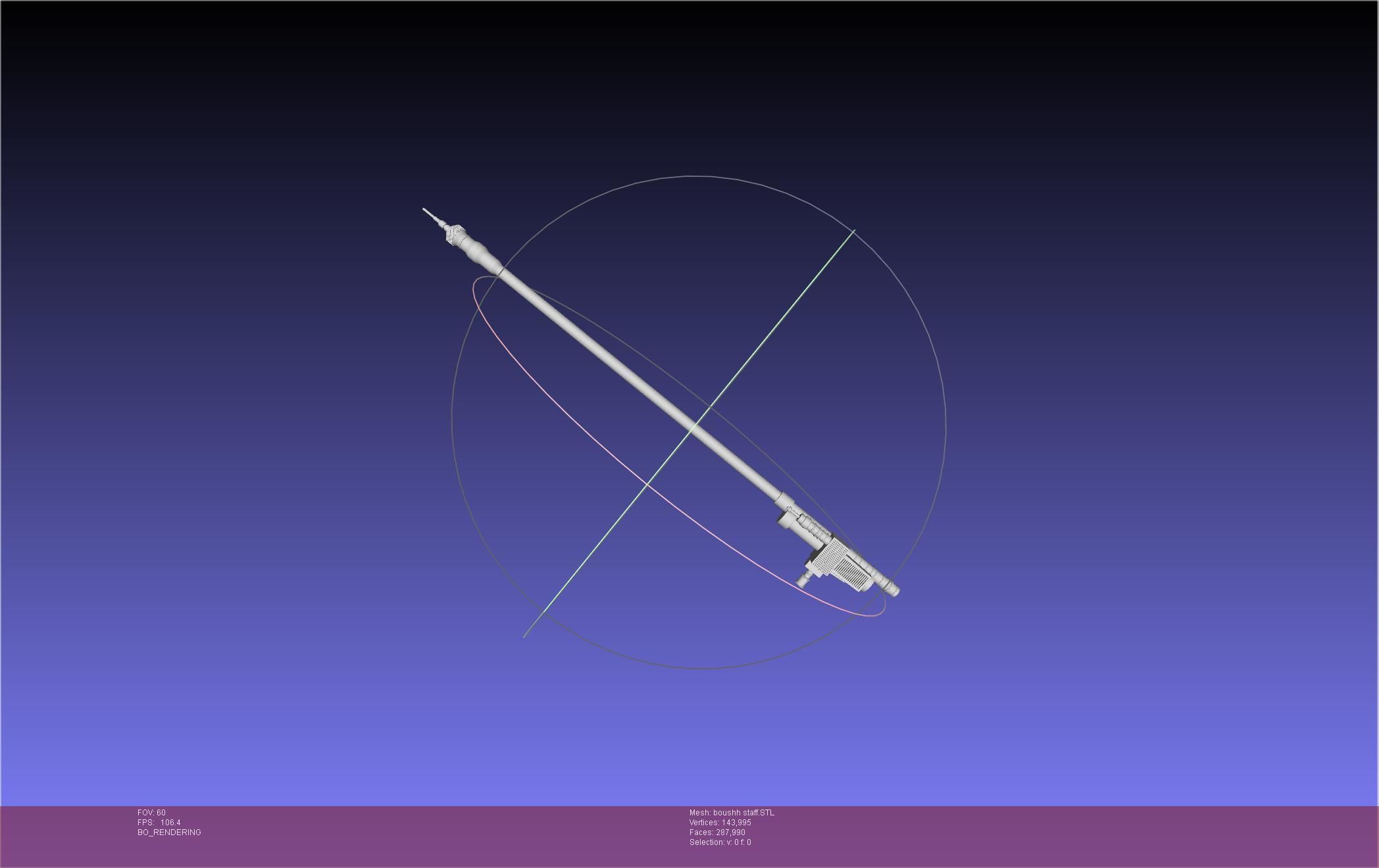 Star Wars Boushh Staff Basic Assembly 3D print model_8