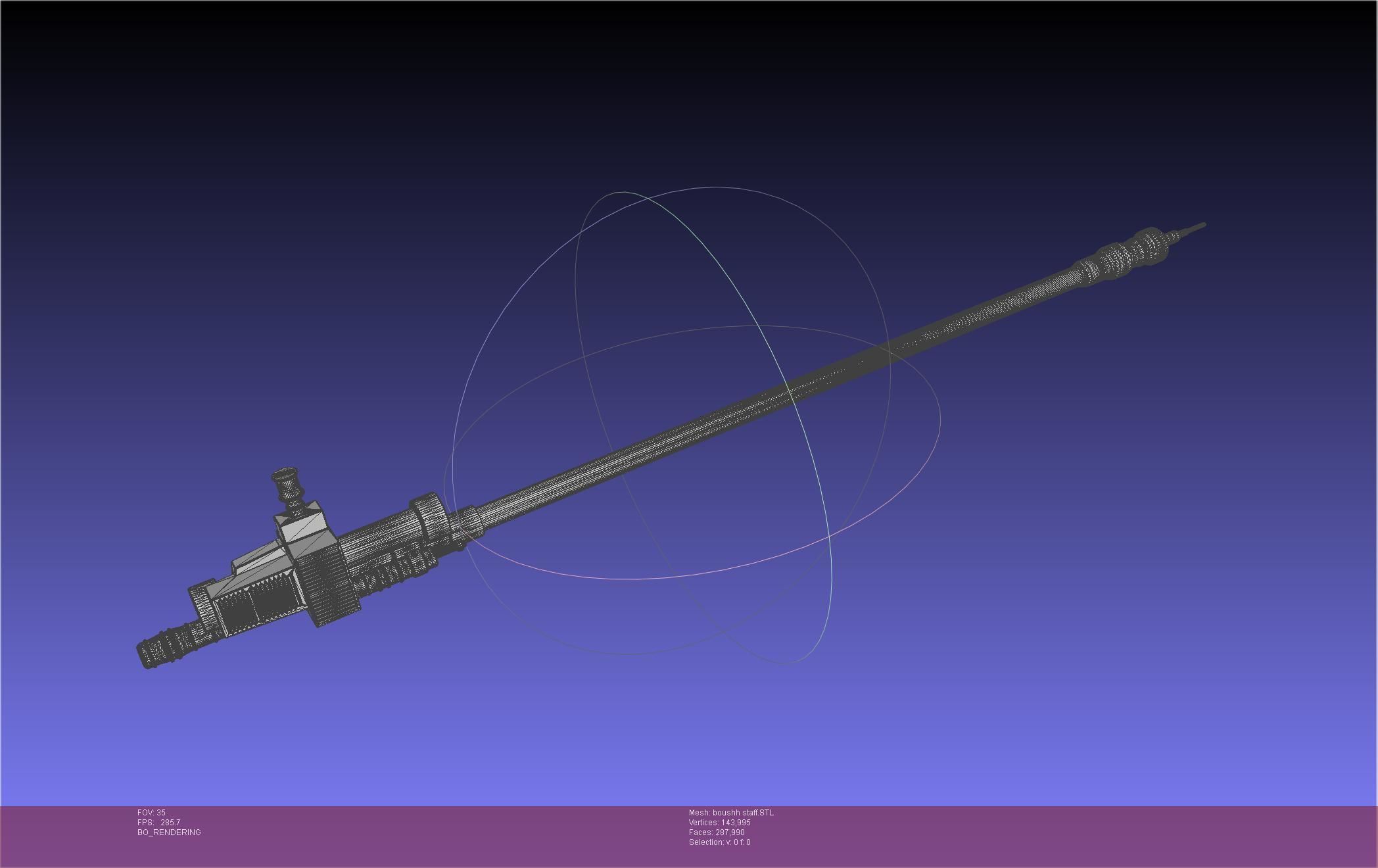 Star Wars Boushh Staff Basic Assembly 3D print model_1