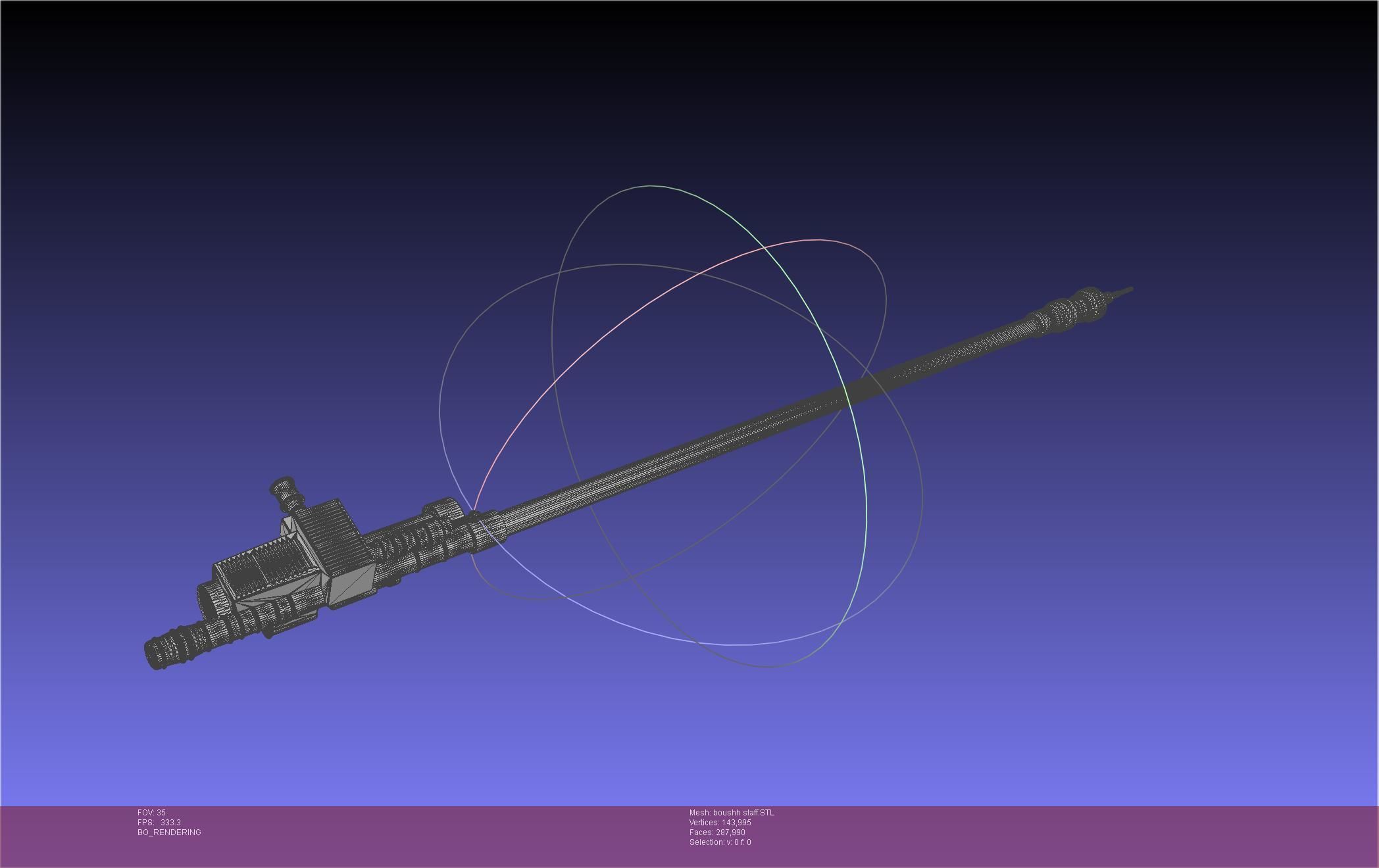 Star Wars Boushh Staff Basic Assembly 3D print model_60
