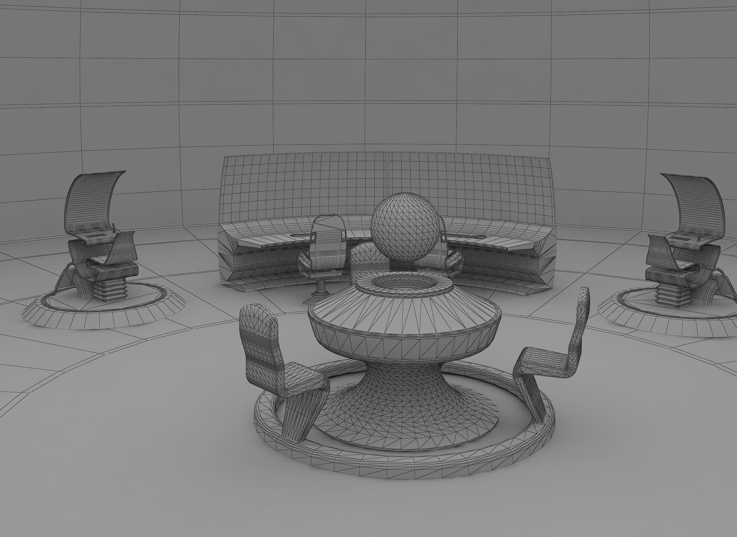 SCI FI FUTURISTIC COMMAND CENTER 3D Low-poly 3D model_1