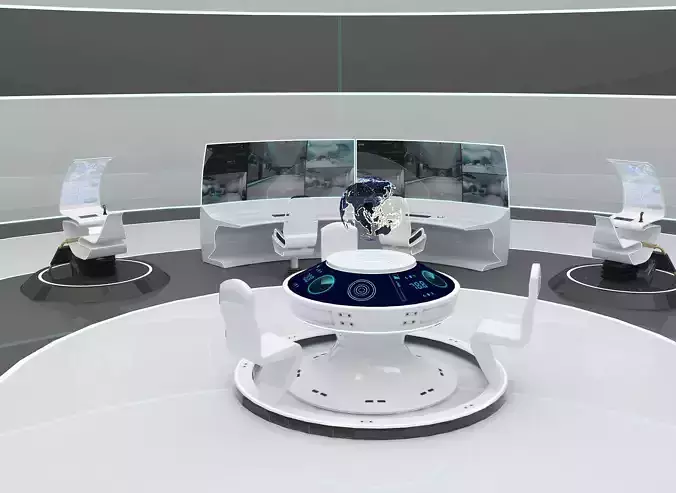 SCI FI FUTURISTIC COMMAND CENTER 3D Low-poly 3D model