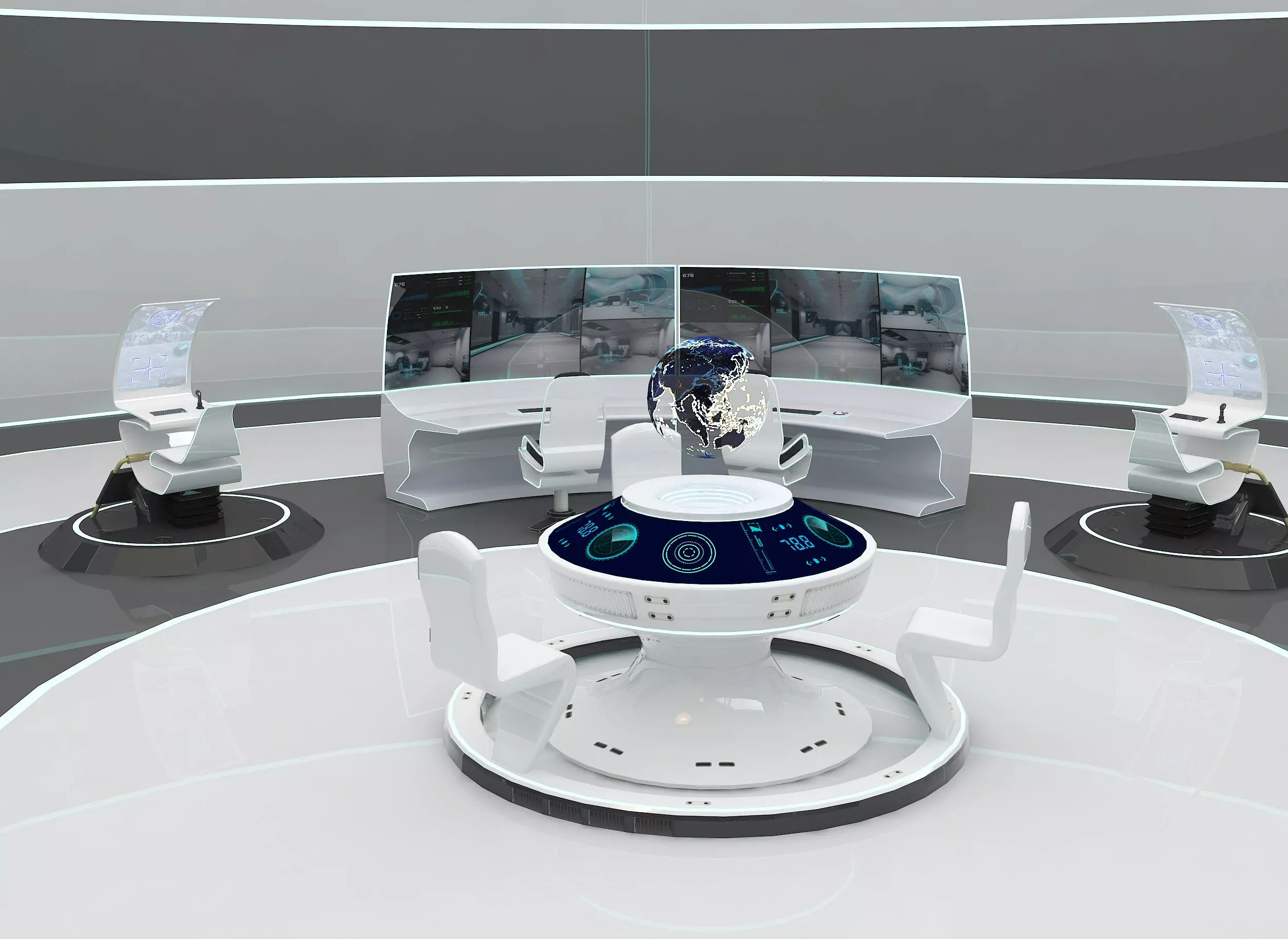 SCI FI FUTURISTIC COMMAND CENTER 3D Low-poly 3D model_0