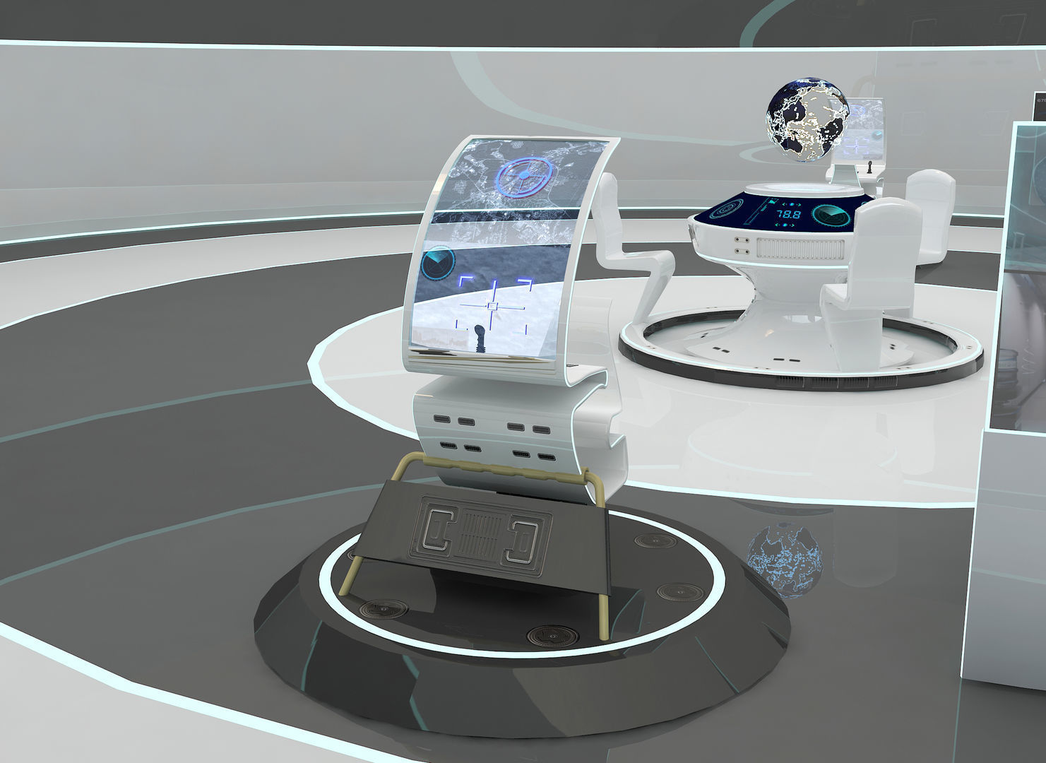 SCI FI FUTURISTIC COMMAND CENTER 3D Low-poly 3D model_9