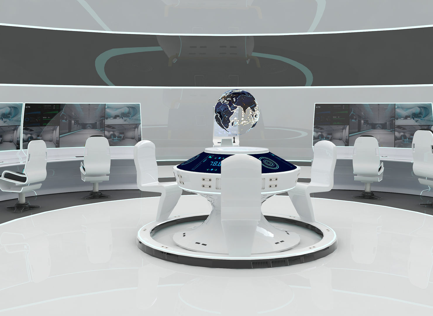 SCI FI FUTURISTIC COMMAND CENTER 3D Low-poly 3D model_2