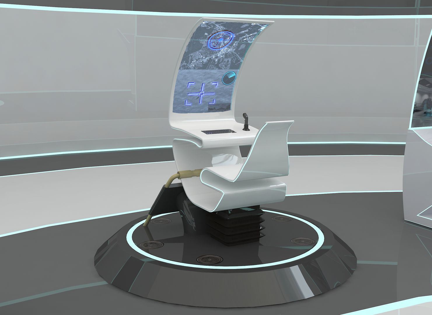 SCI FI FUTURISTIC COMMAND CENTER 3D Low-poly 3D model_5