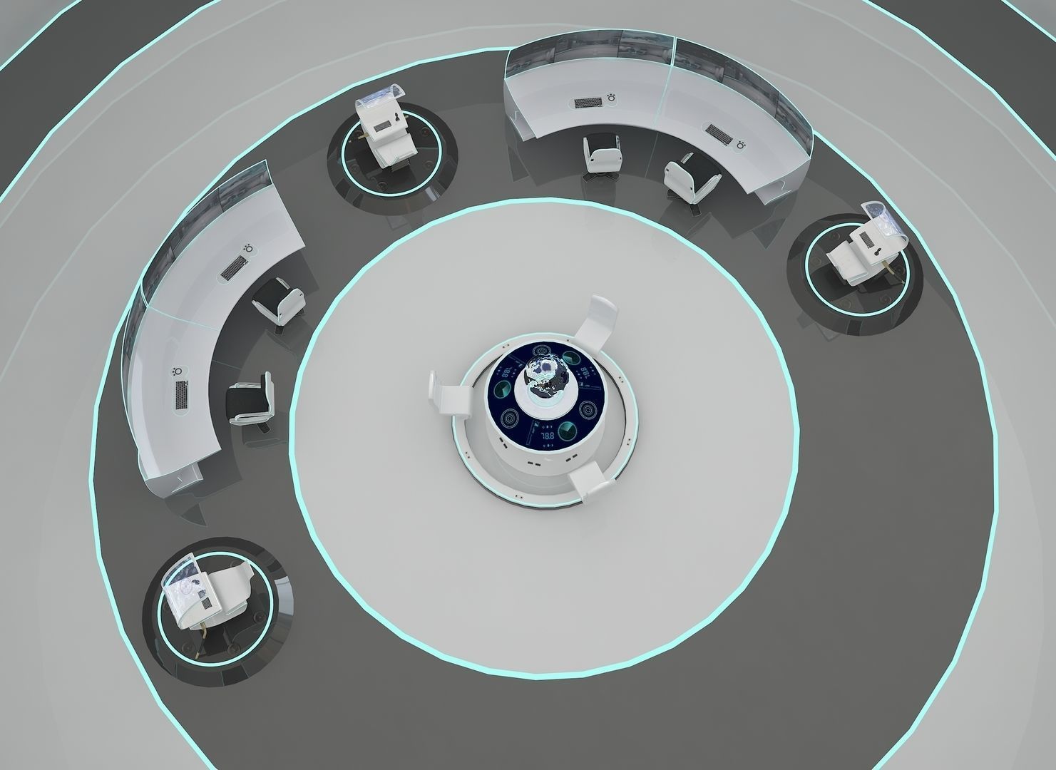SCI FI FUTURISTIC COMMAND CENTER 3D Low-poly 3D model_8
