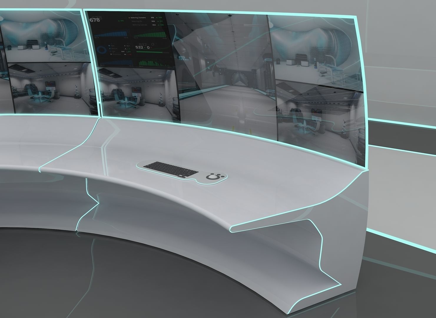SCI FI FUTURISTIC COMMAND CENTER 3D Low-poly 3D model_6