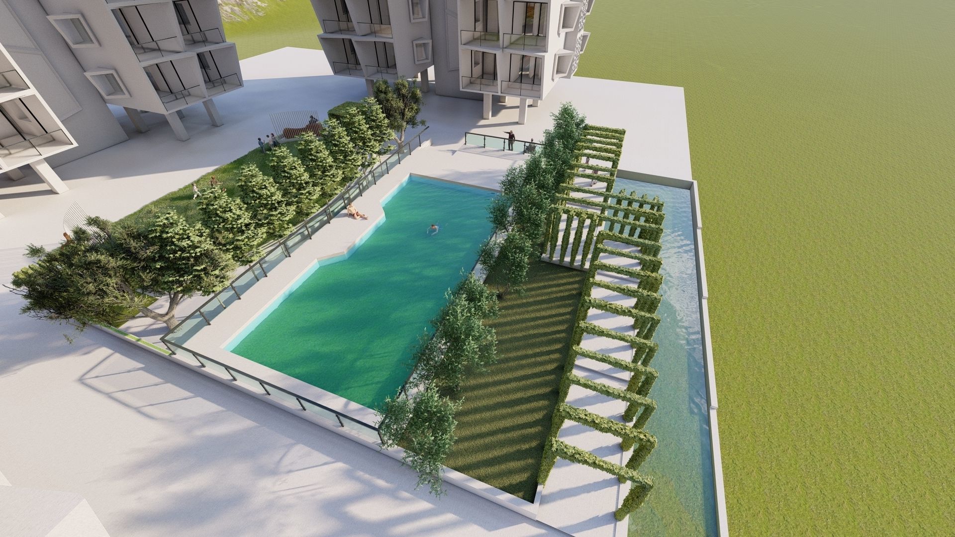 Residential Apartment with Landscaping 3D Model 3D model_10