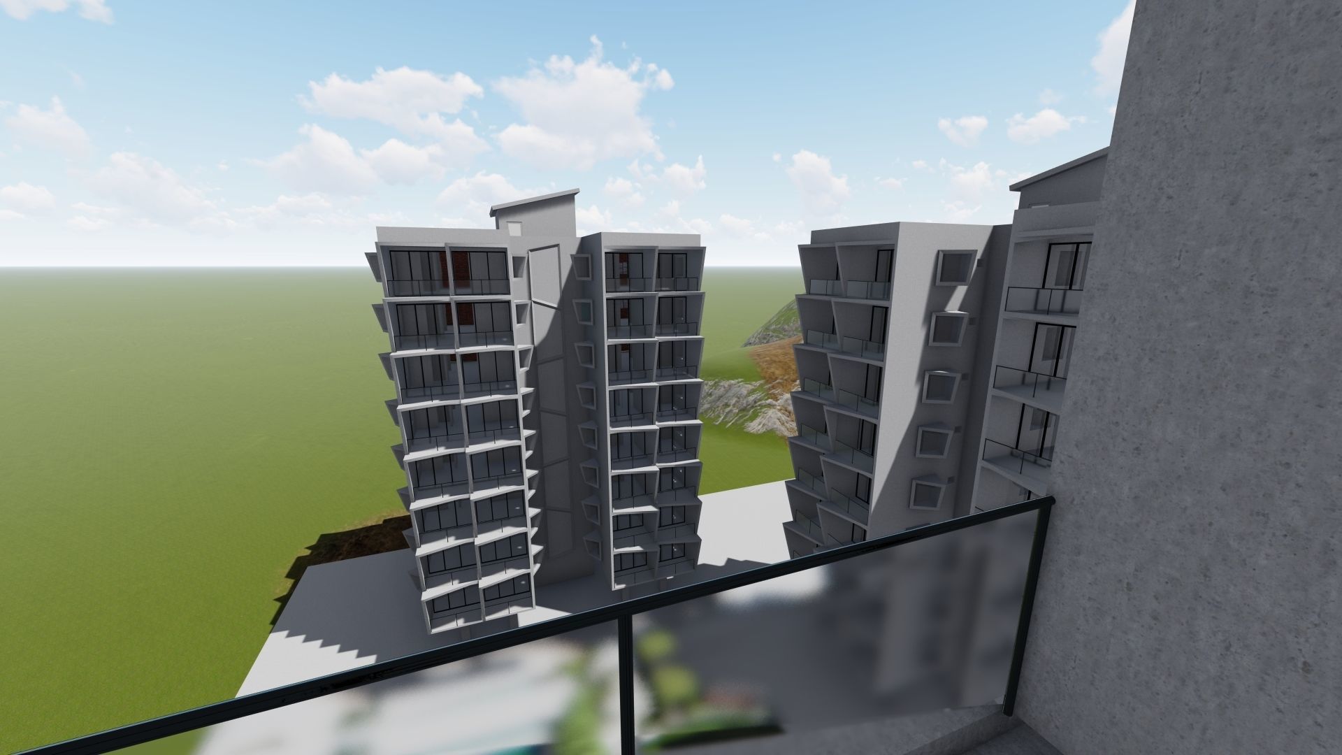 Residential Apartment with Landscaping 3D Model 3D model_7