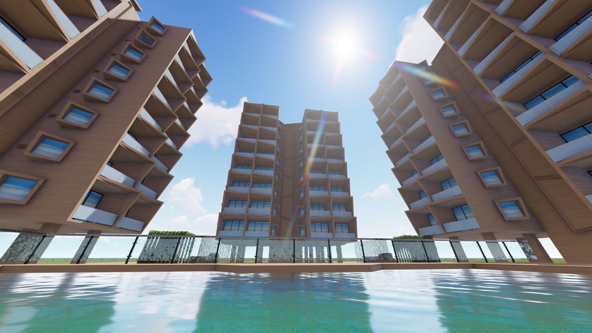 Residential Apartment with Landscaping 3D Model 3D model_13