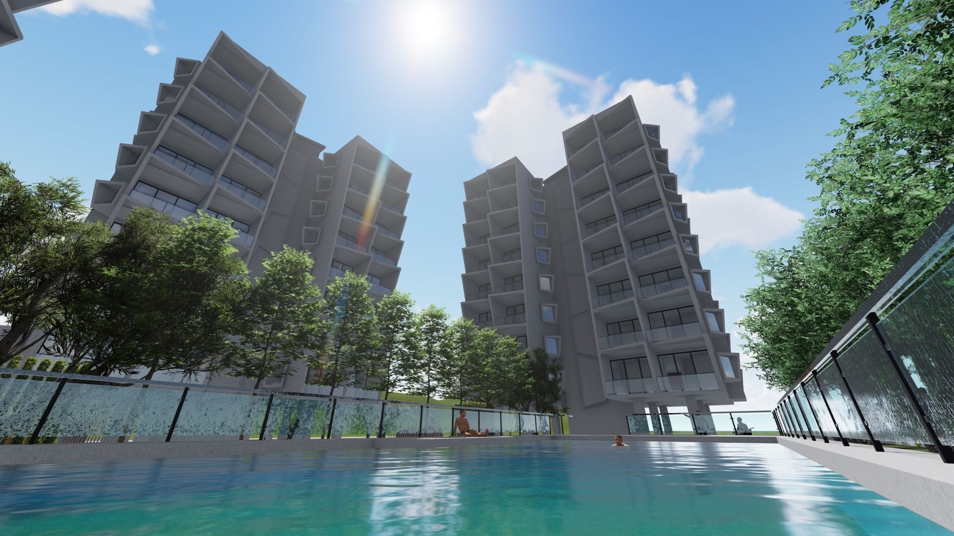 Residential Apartment with Landscaping 3D Model 3D model_14