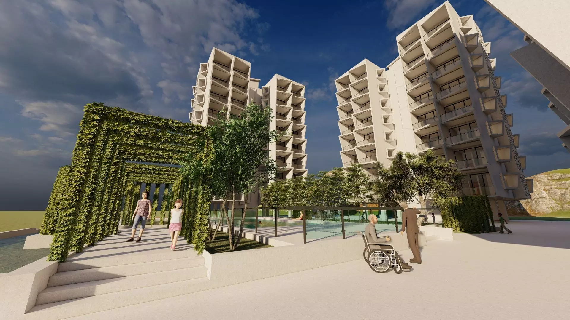 Residential Apartment with Landscaping 3D Model 3D model_0