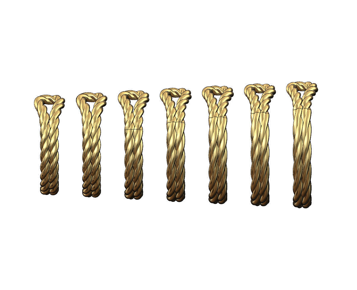 Twisted wire double loop band 3D print model_4