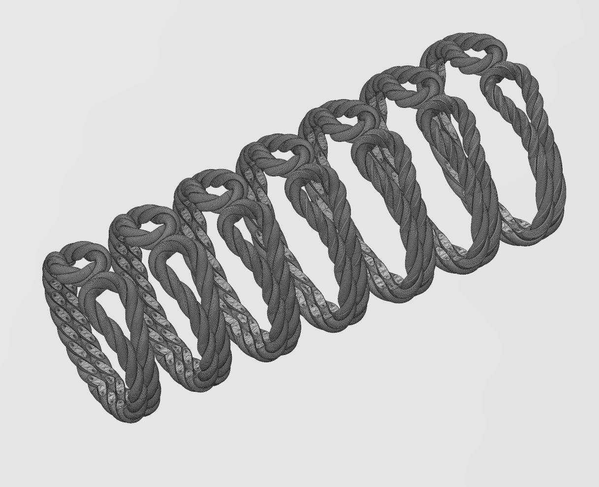 Twisted wire double loop band 3D print model_13