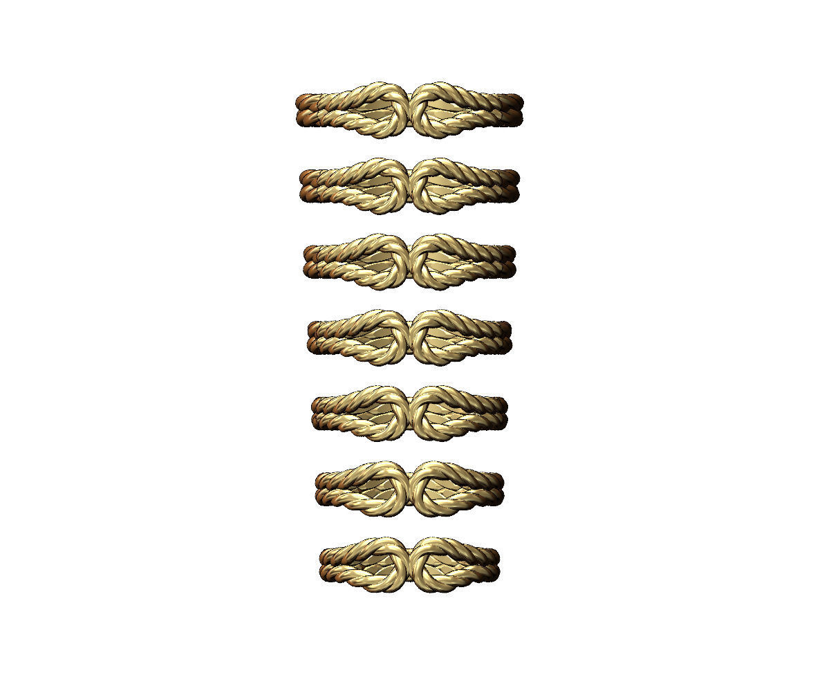 Twisted wire double loop band 3D print model_5