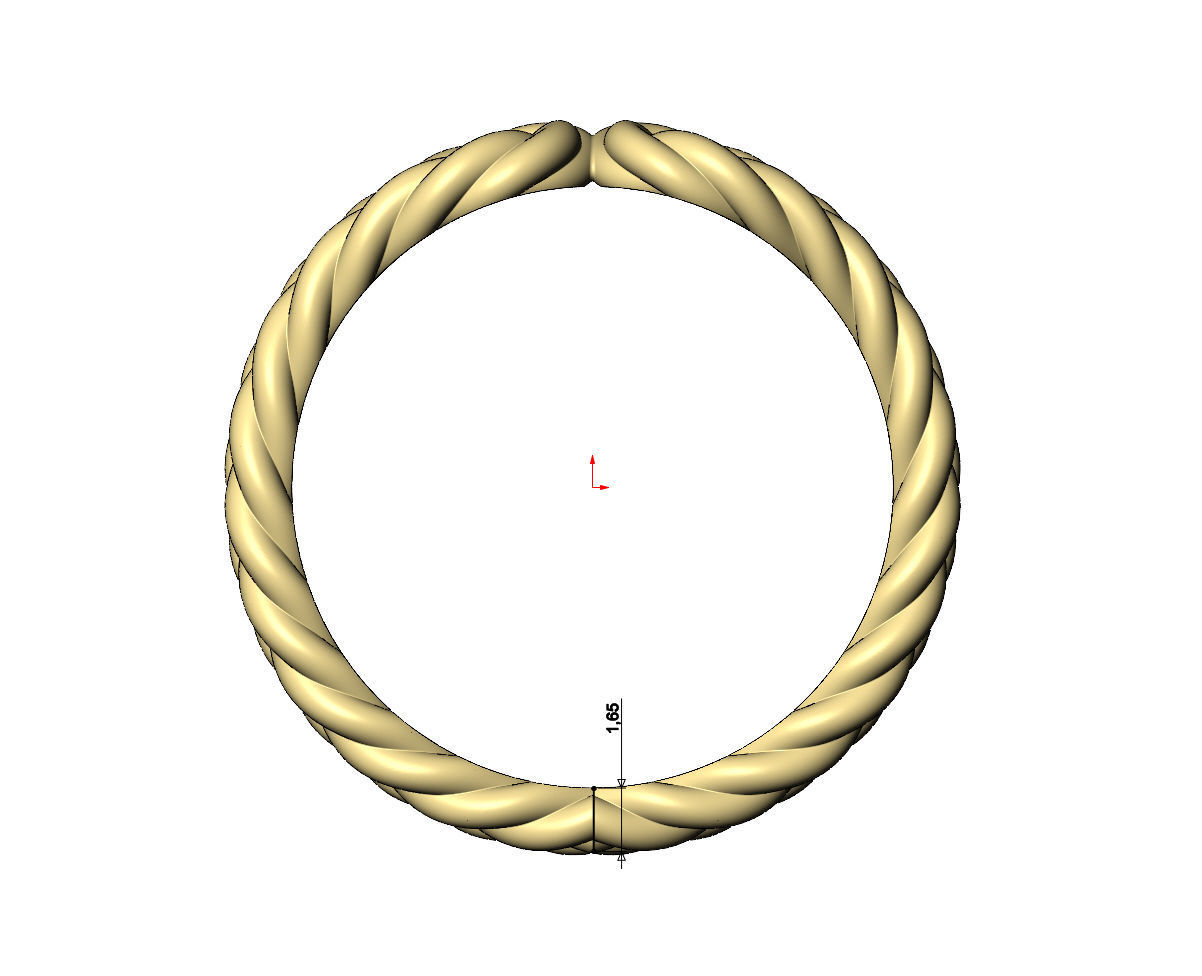 Twisted wire double loop band 3D print model_7