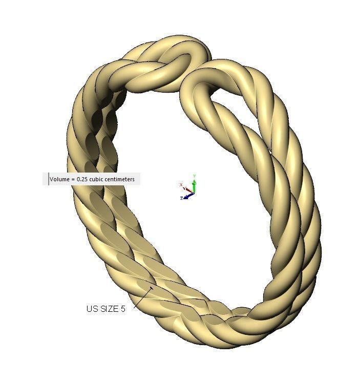 Twisted wire double loop band 3D print model_16