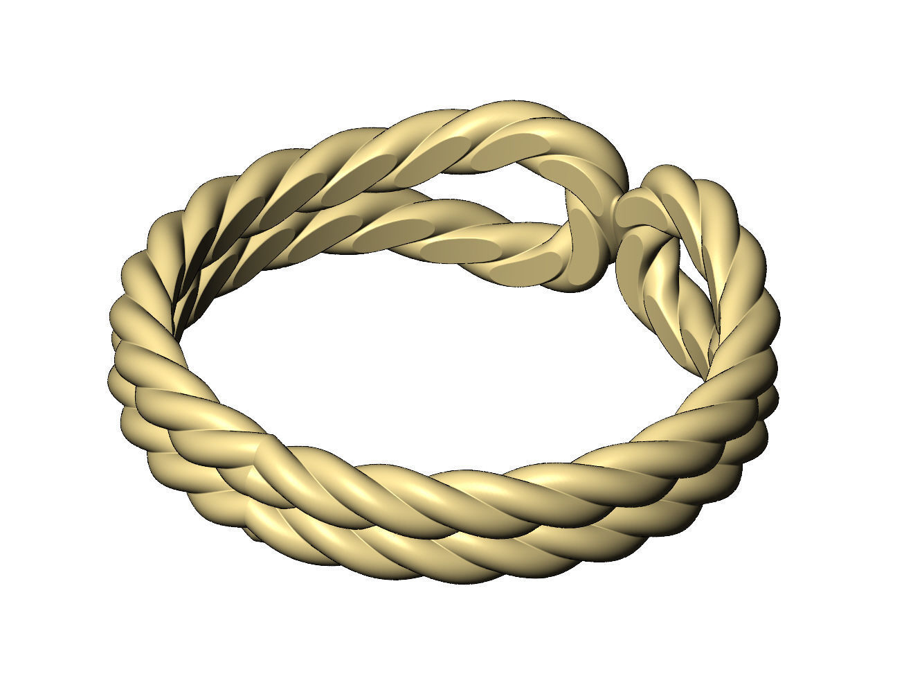 Twisted wire double loop band 3D print model_10