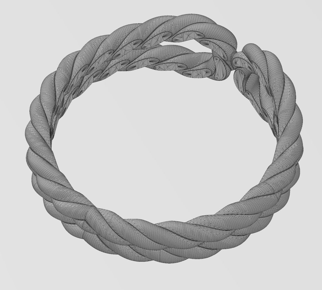 Twisted wire double loop band 3D print model_15