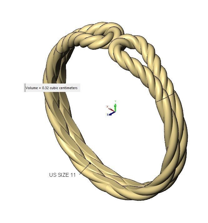 Twisted wire double loop band 3D print model_17