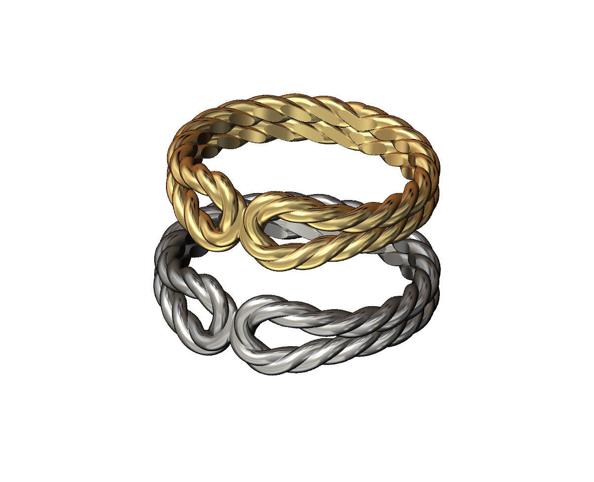 Twisted wire double loop band 3D print model_1