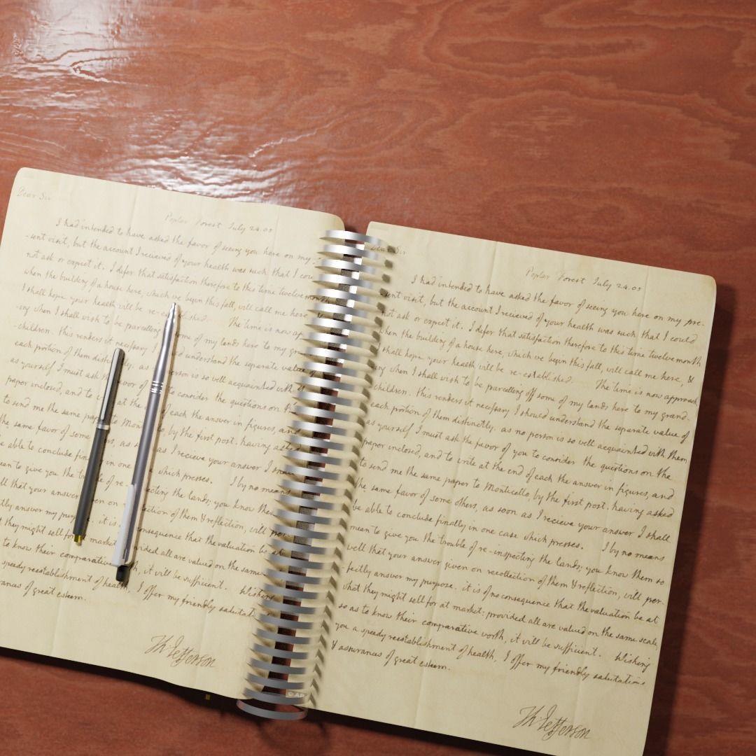 PEN BOOKS AND STUDY TABLE 3D model_1