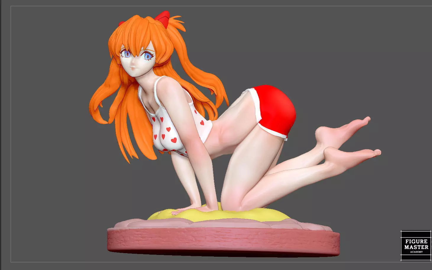 ASUKA LANGLEY CASUAL EVANGELION CUTE GIRL STATUE ANIME CHARACTER 3D print model