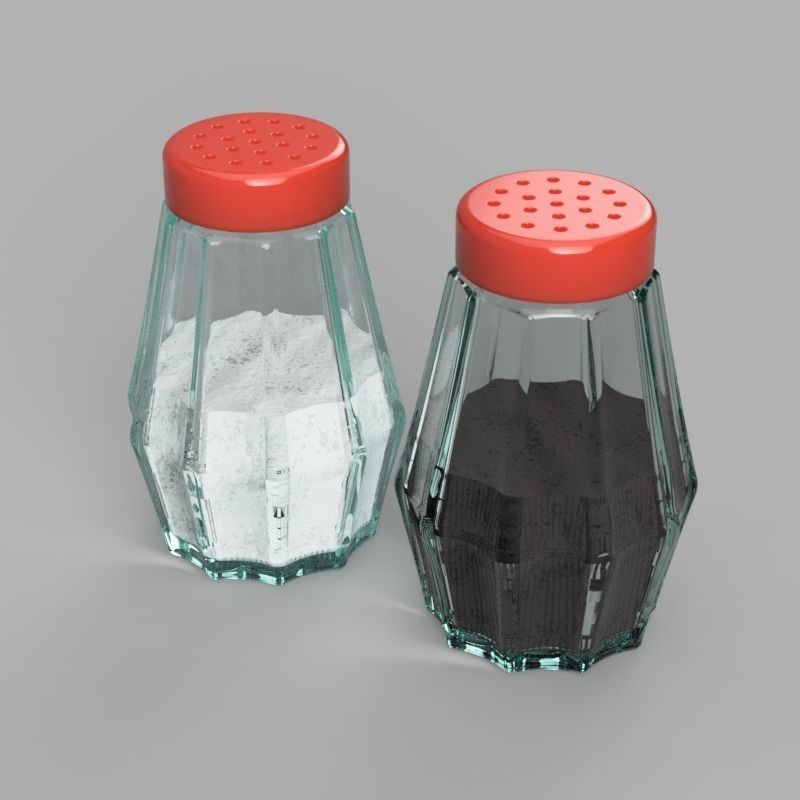 Salt and Pepper Shaker  Low-poly 3D model_4