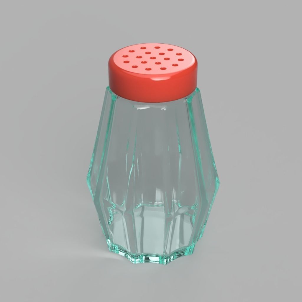 Salt and Pepper Shaker  Low-poly 3D model_1