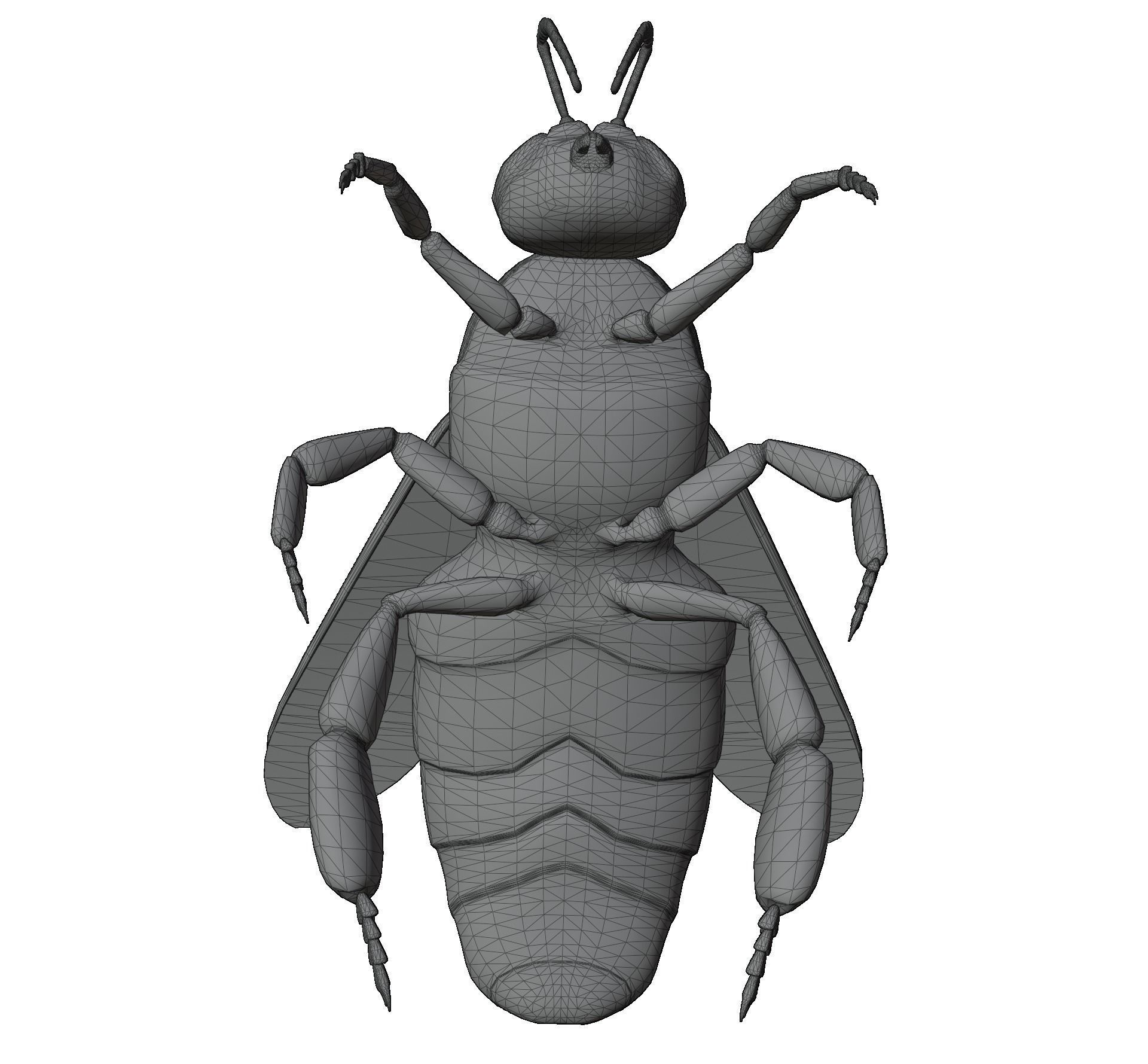 Animated bee Low-poly 3D model_6