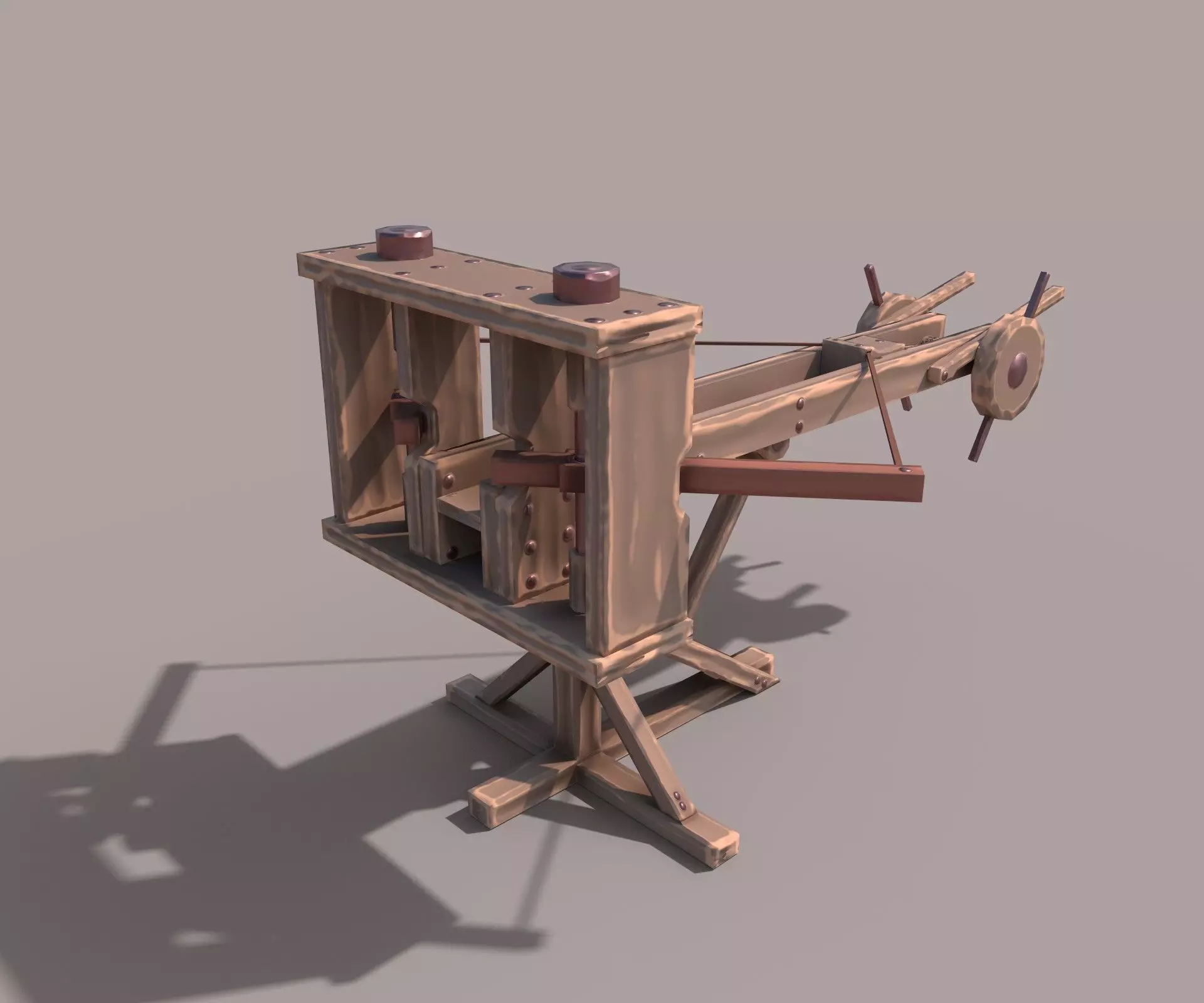 Low poly Stylized Ballista Low-poly 3D model