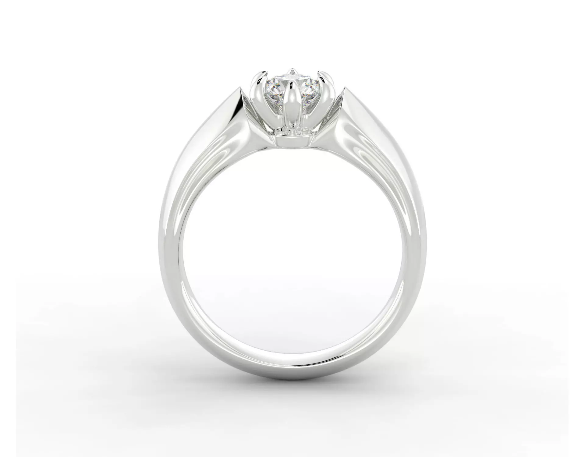 D-1531 solitaire diamond engagement ring 3D print model