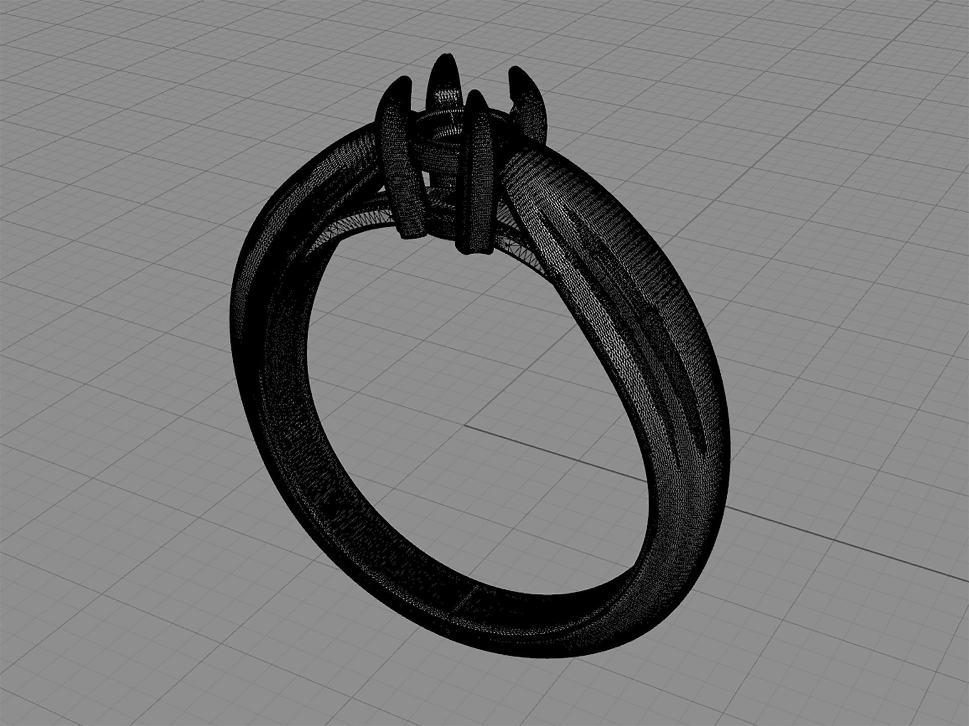 D-1558 solitaire diamond engagement ring gold 3D print model_5