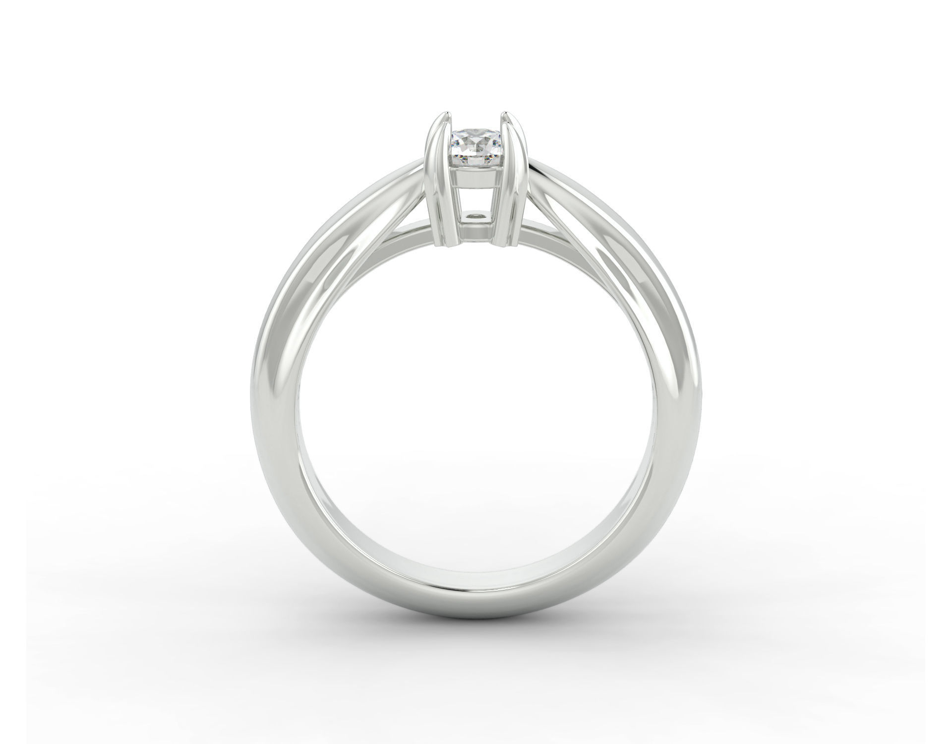 D-1558 solitaire diamond engagement ring gold 3D print model_1