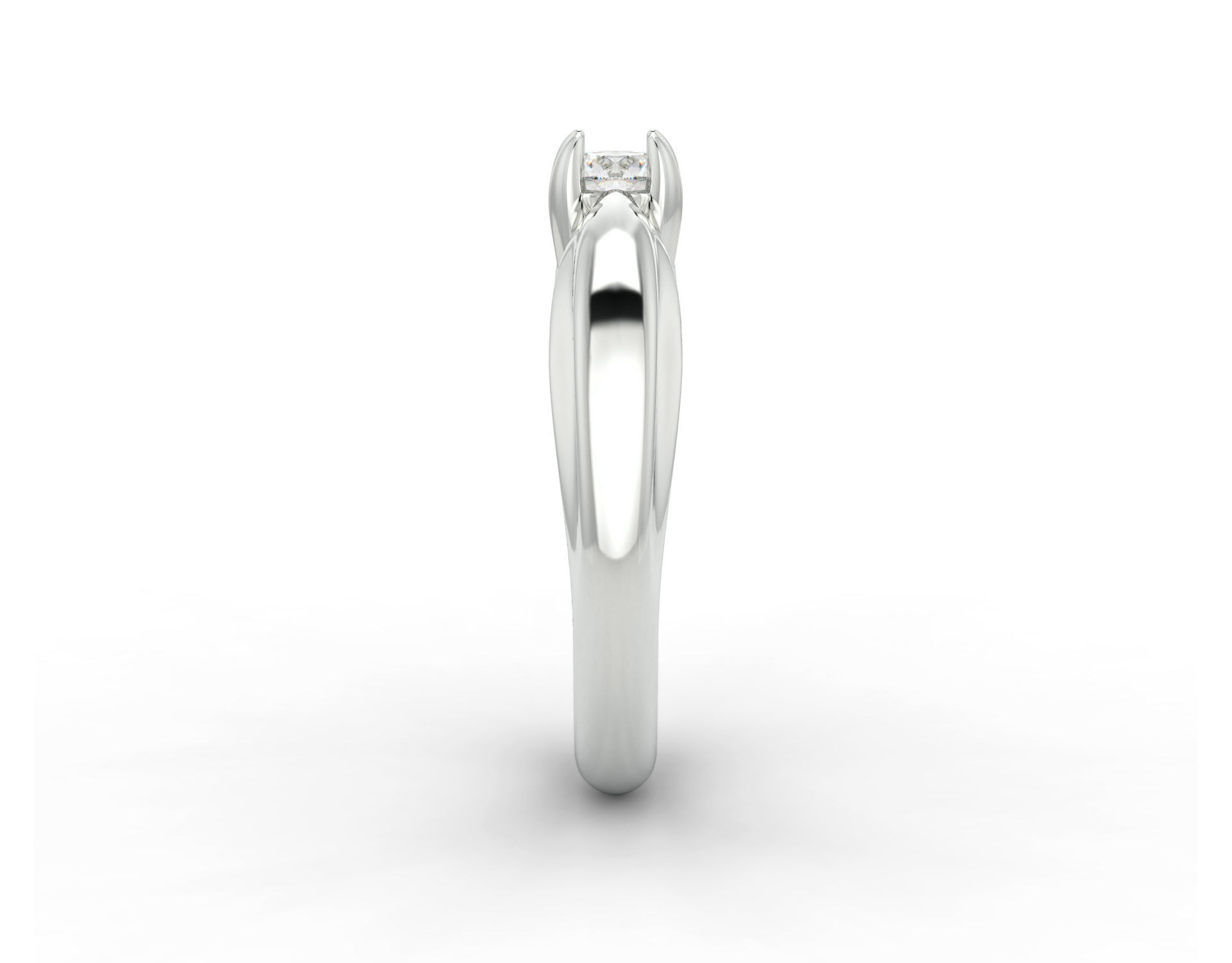 D-1558 solitaire diamond engagement ring gold 3D print model_2