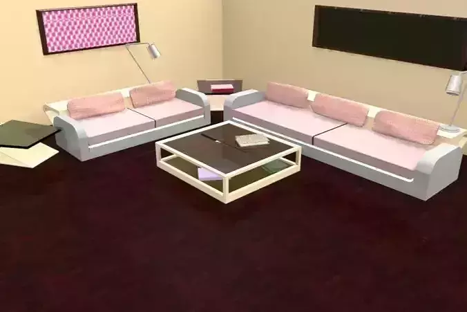 Waiting room 3D model Waiting room 3D model