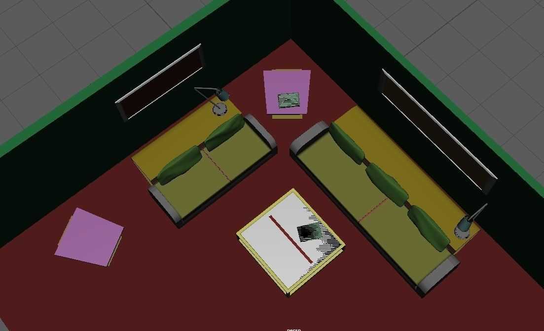 Waiting room 3D model_4