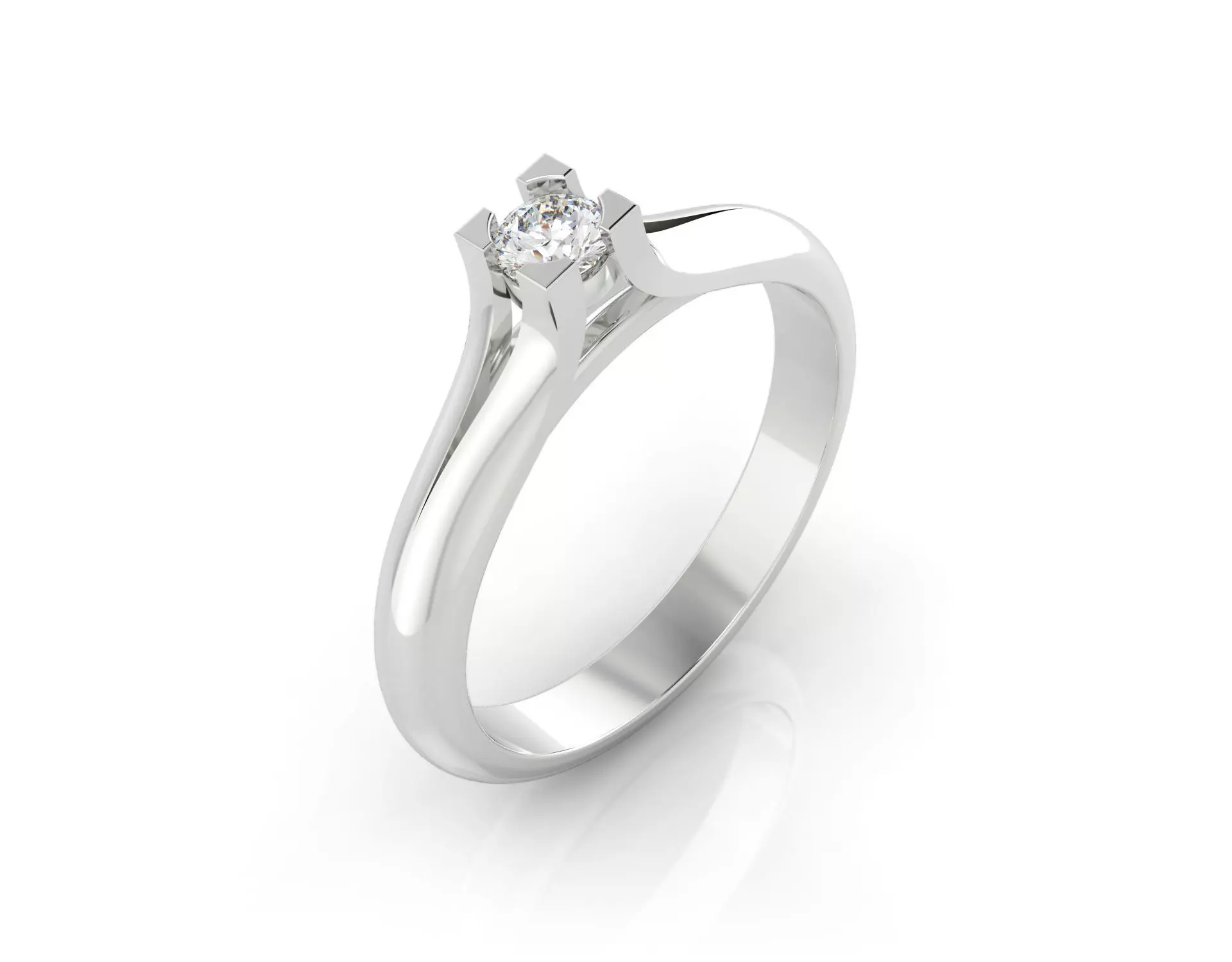 D-1587 diamond solitaire engagement ring 3D print model_0