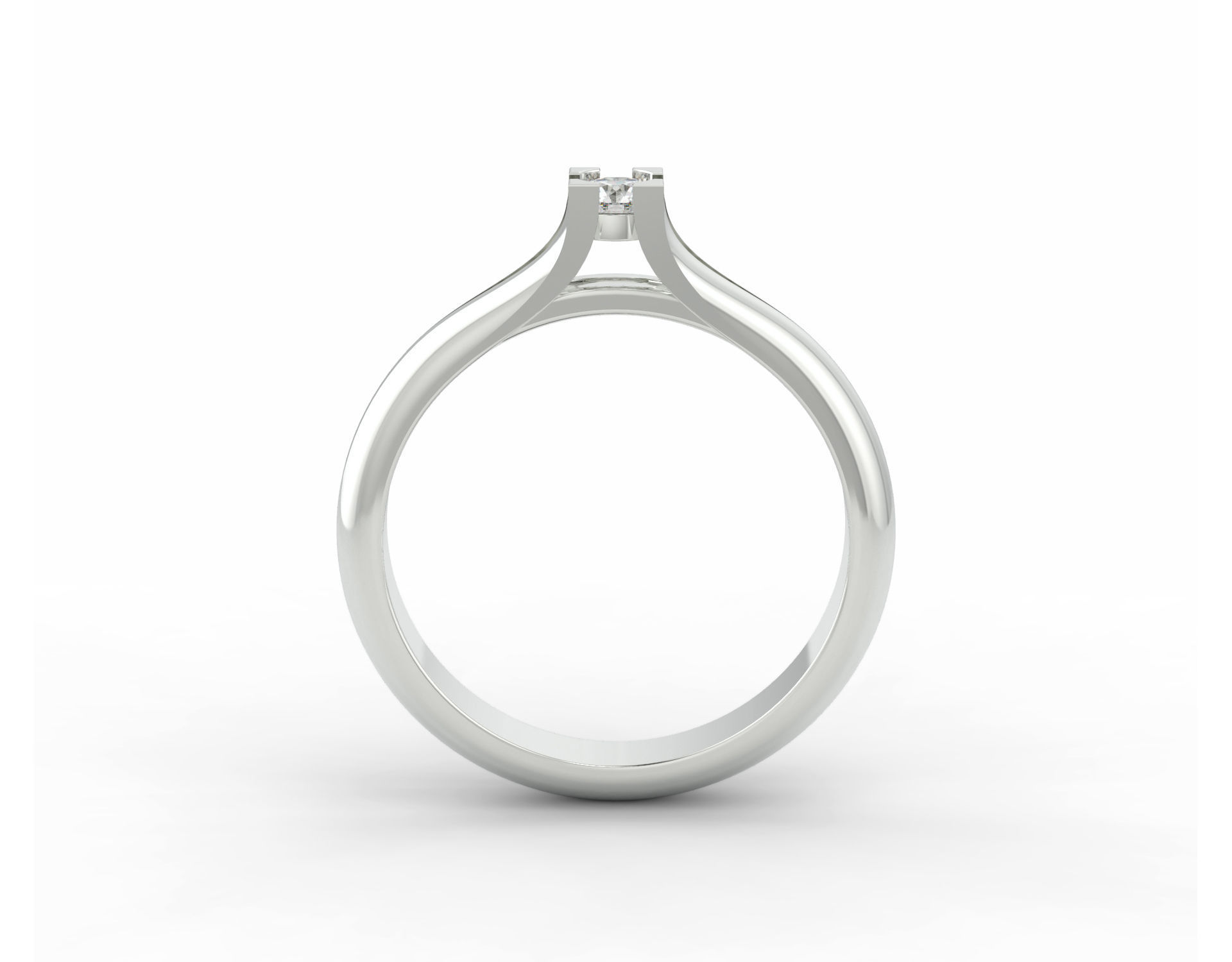 D-1587 diamond solitaire engagement ring 3D print model_1