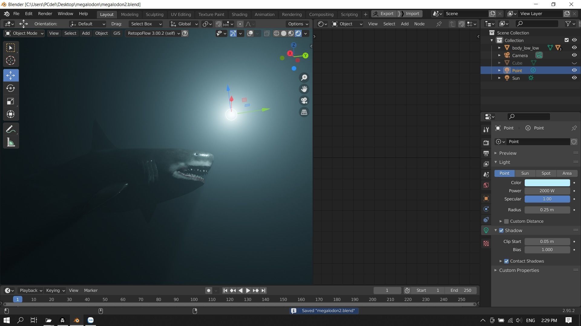Megalodon Shark  Low-poly 3D model_12
