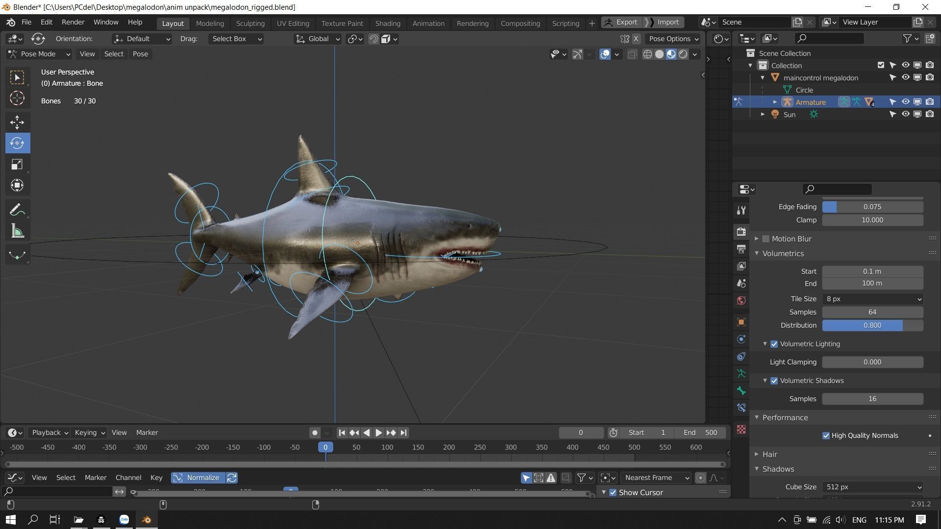 Megalodon Shark  Low-poly 3D model_14