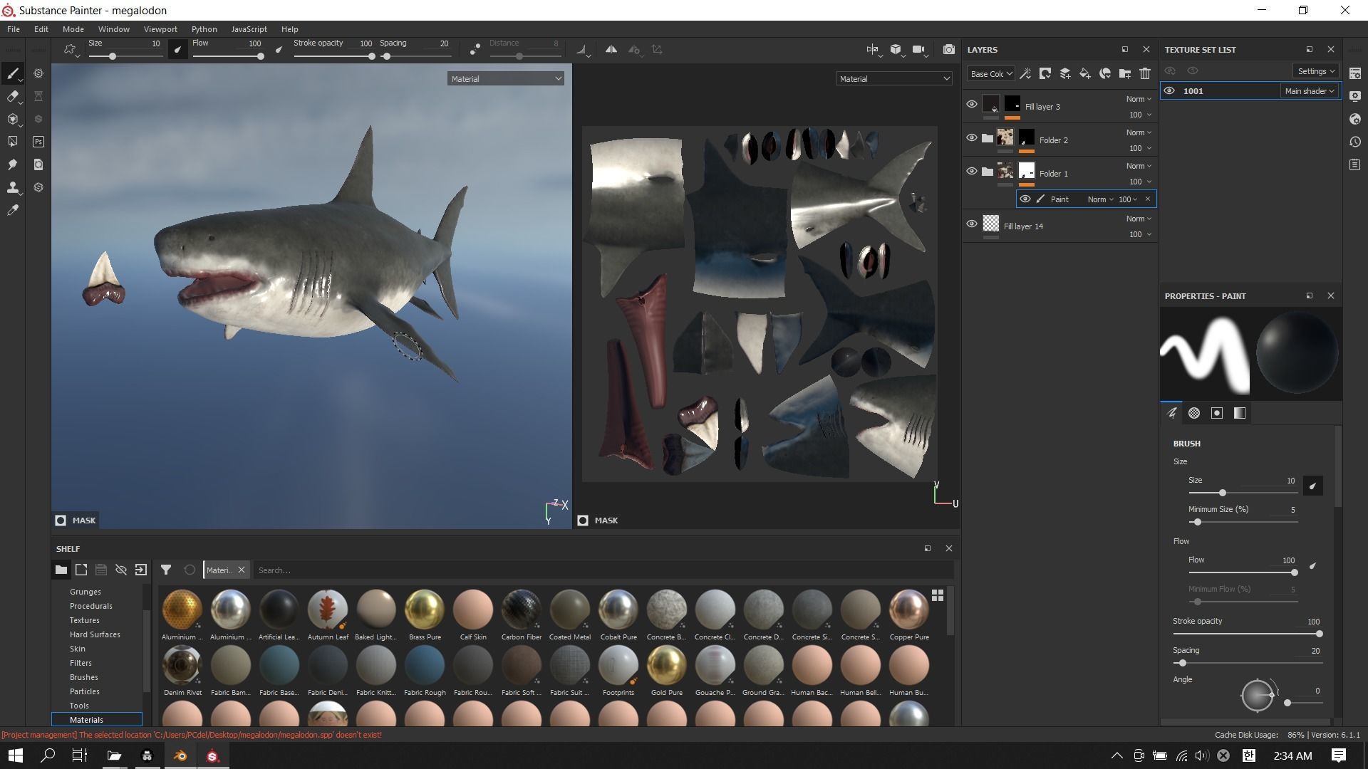 Megalodon Shark  Low-poly 3D model_15