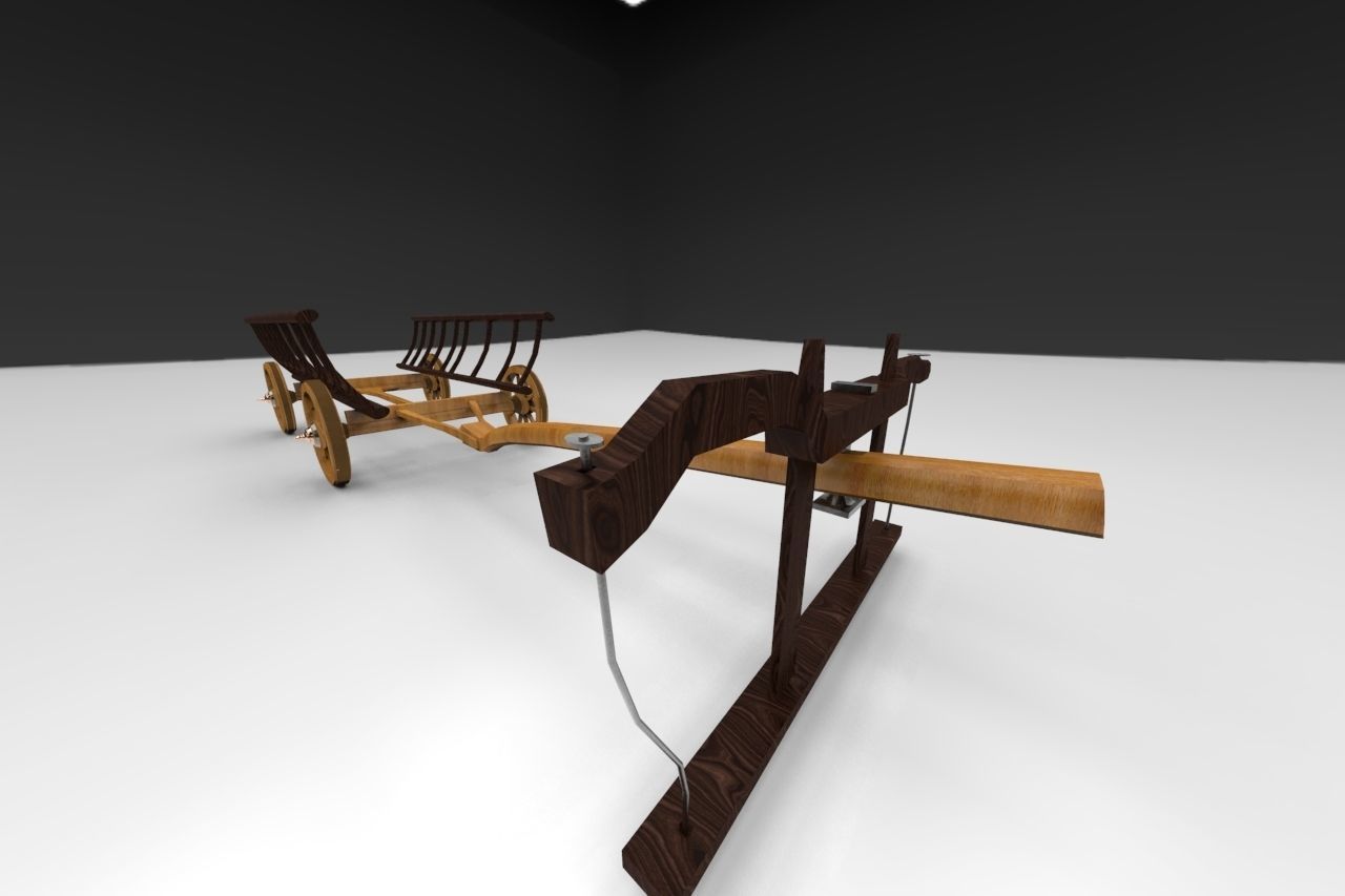 ox cart bullock cart 3D model_7