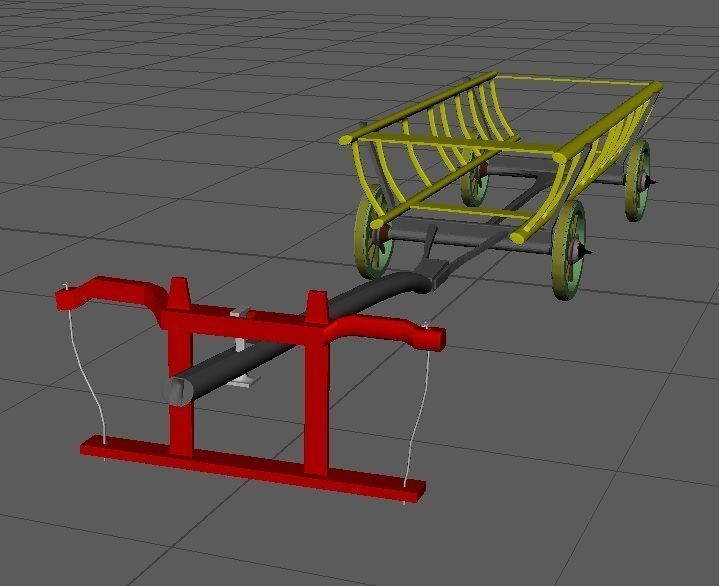 ox cart bullock cart 3D model_3