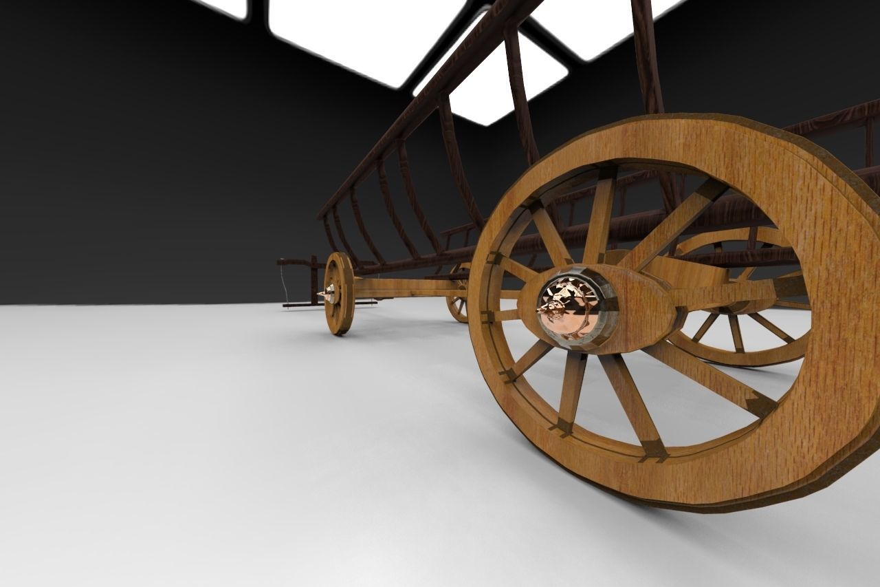 ox cart bullock cart 3D model_10