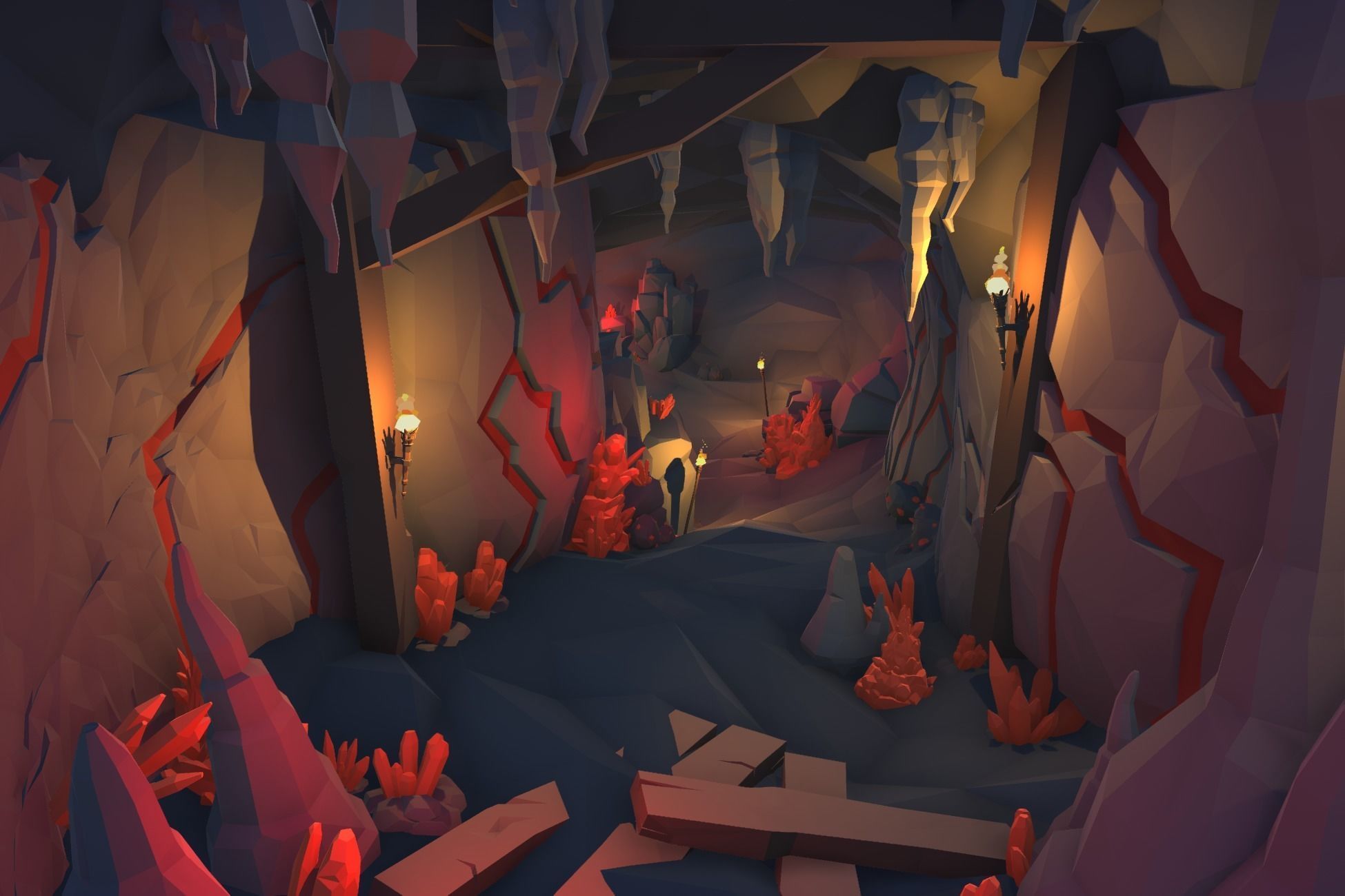 Ultimate Low Poly Mining and Cave Pack Low-poly 3D model_17