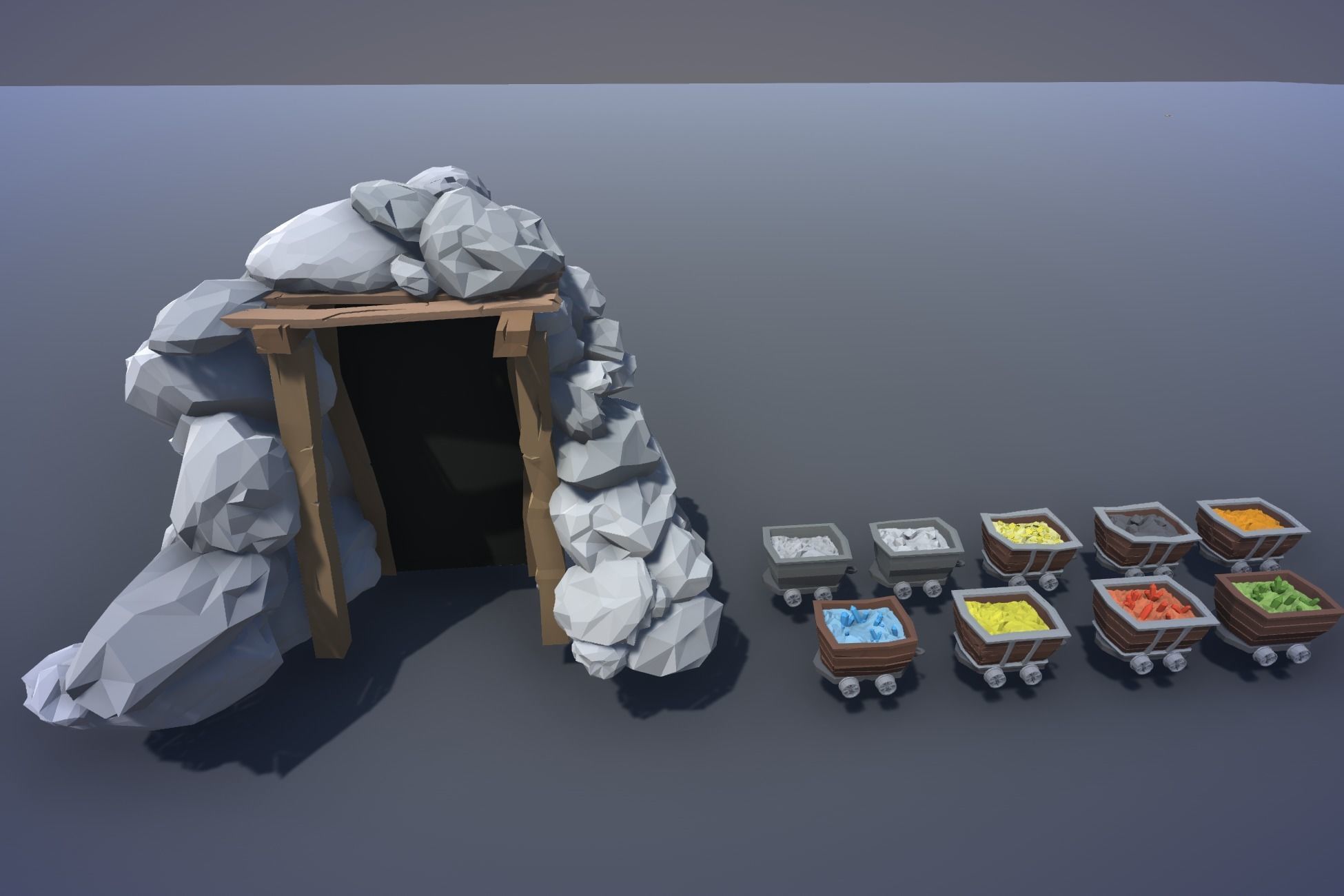 Ultimate Low Poly Mining and Cave Pack Low-poly 3D model_43